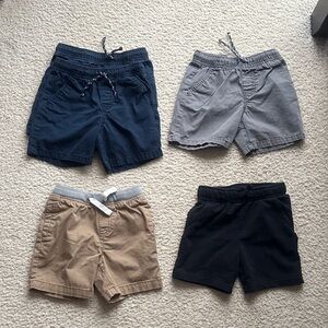 Cat & Jack Navy, Gray, Khaki, Black Boys' Casual Drawstring Shorts - 4-Pack